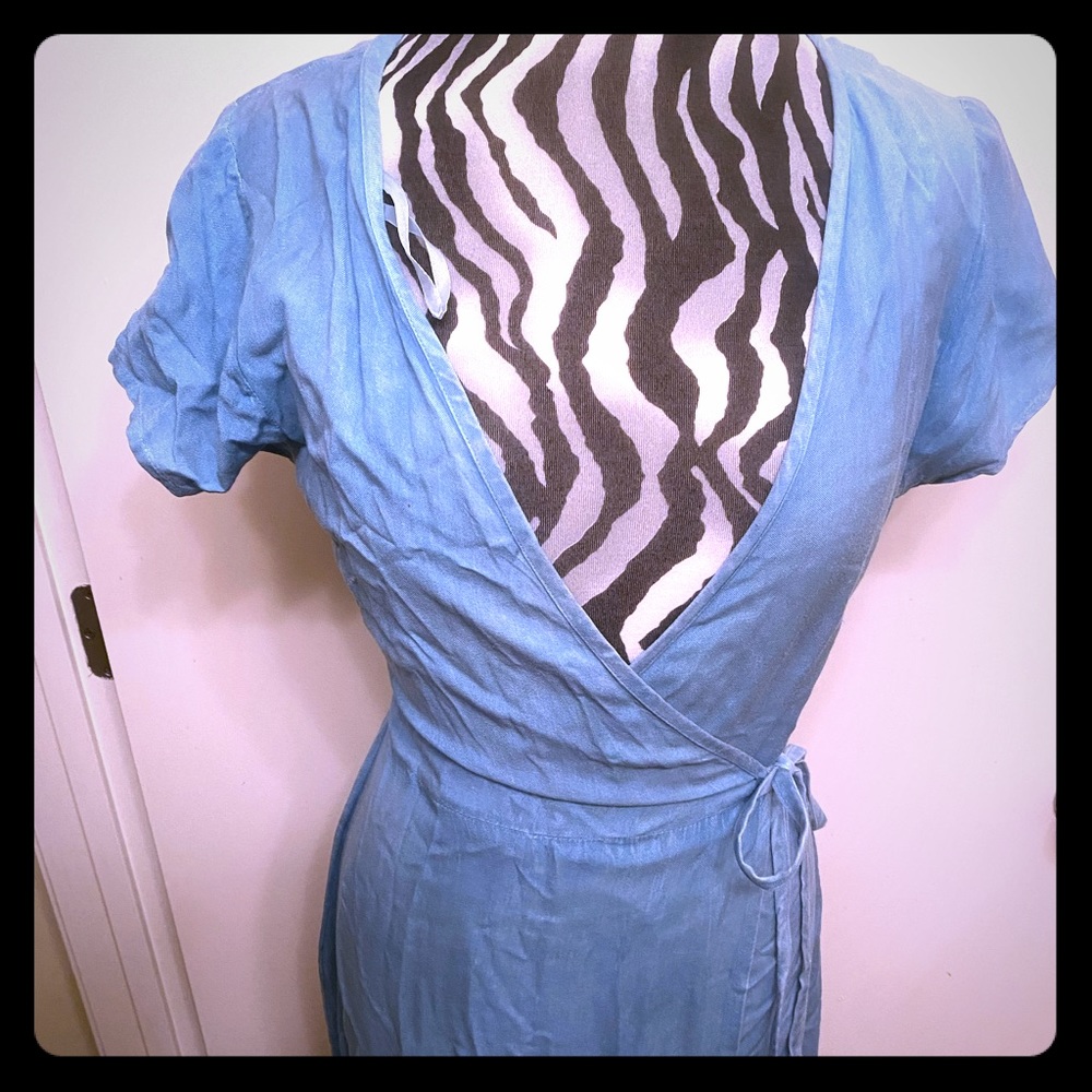 Light denim wrap dress